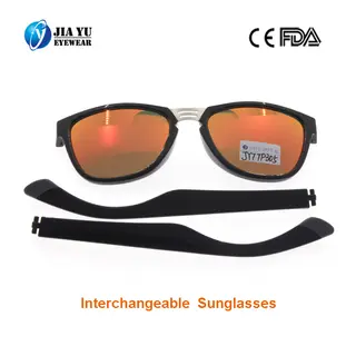 Custom Design Thin Frame Interchangeable Temples Plastic Sunglasses